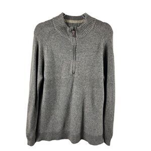 Smartwool Men's Ripple Ridge Half Zip Mock Neck Wool Blend Sweater Brown Large